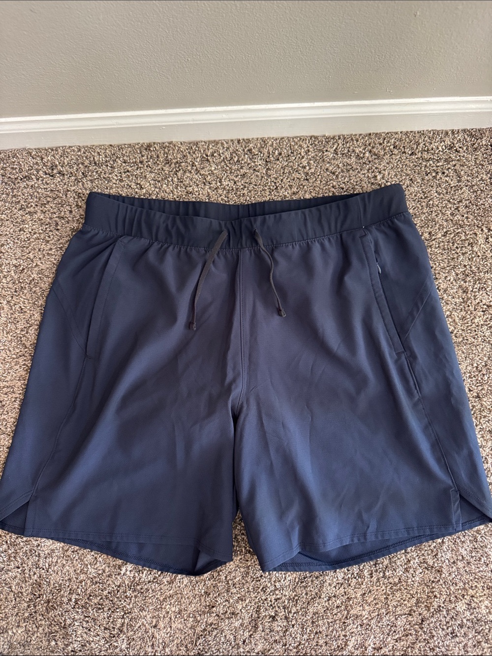 Men's Navy Drawstring navy Shorts with liner